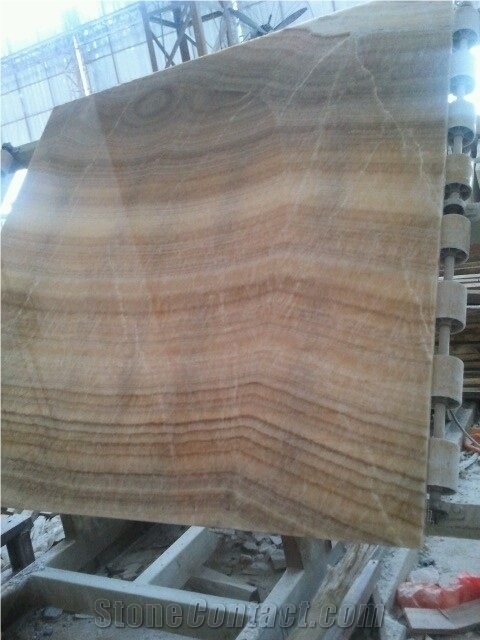 Brown Onyx Tiles & Slabs, Onice Caramello, Onyx Caramel, Manisa Brown Onyx Vein Cut