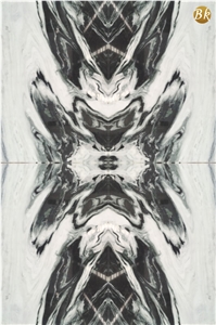 Panda White Marble, Dalmata White Marble Slab High Quality Spots
