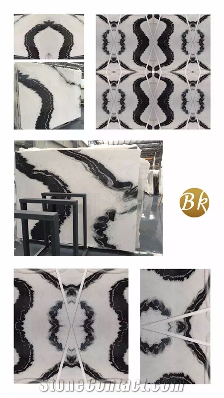 Panda White Marble, Dalmata White Marble Slab High Quality Spots