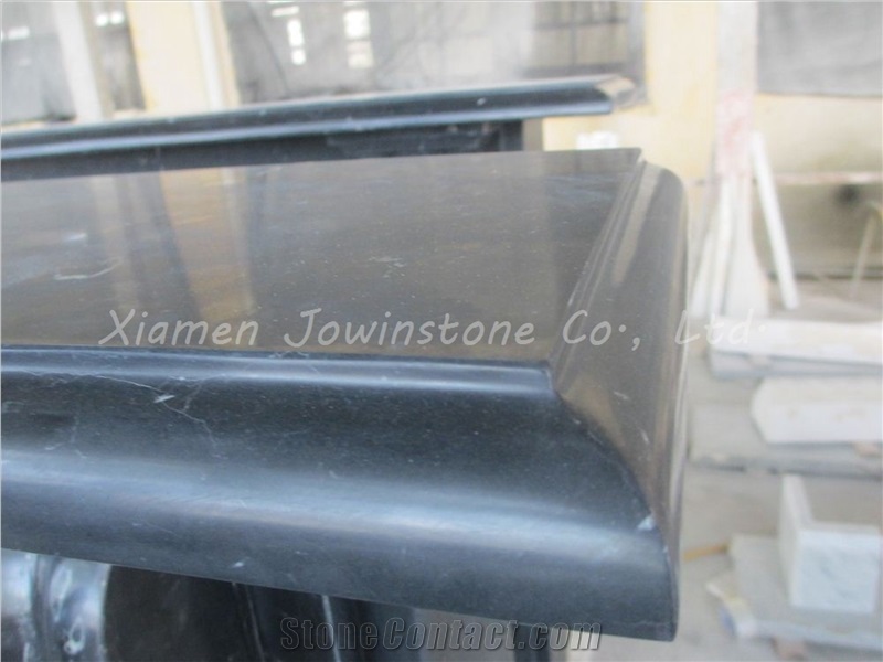 China Black Marquina Marble Fireplace Mantel/Hearth/Design/Surround, Black Marble Fireplace, Honed Finished Fireplace