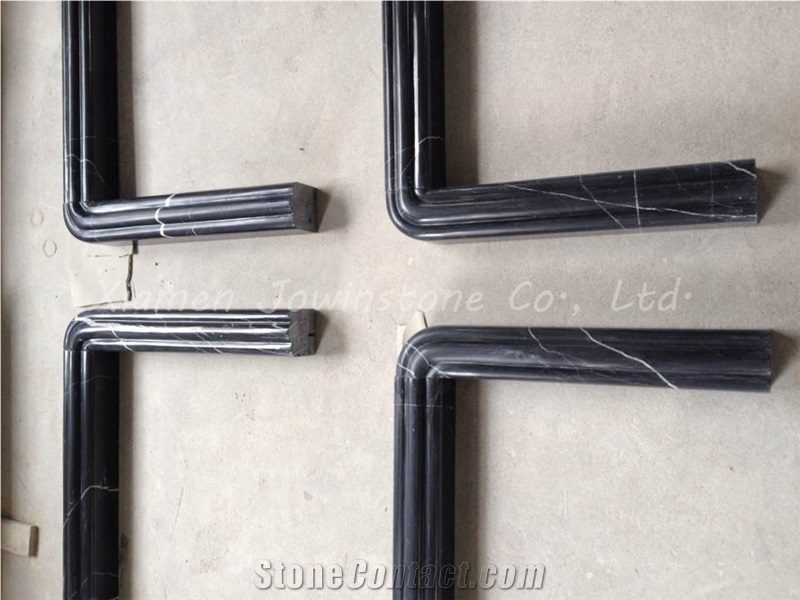 Polished Black Marquina Fireplace Hobs,Black Marble Hobs/Surround, Fireplace Deoration