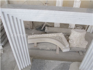 Polished China White Marble Fireplace  mantel/hearth/design/surround, Stepped Fireplace