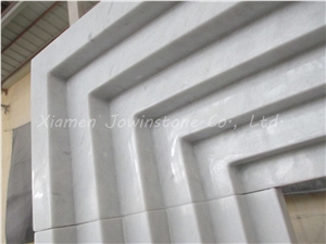 Polished China White Marble Fireplace  mantel/hearth/design/surround, Stepped Fireplace