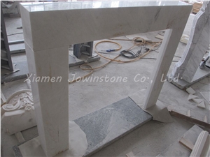 Polished China White Marble Fireplace  mantel/hearth/design/surround, Stepped Fireplace