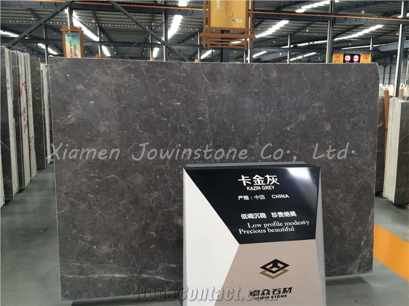 Polished Chinese Grey and Golden Kazin Marble Slabs & Tiles, China Grey Marble Good Materials for Wall, Flooring, Etc.