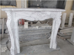 Polished White Marble Fireplace Mantel/Hearth/Design/Surround, Volakas Fireplace, British Style Fireplace.