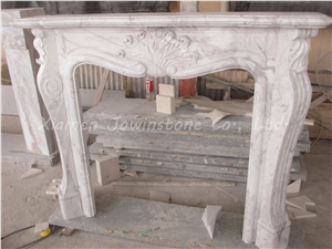 Polished White Marble Fireplace Mantel/Hearth/Design/Surround, Volakas Fireplace, British Style Fireplace.