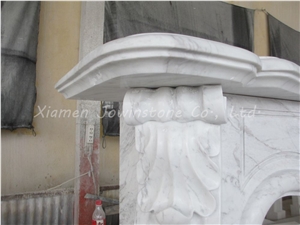 Polished White Marble Fireplace Mantel/Hearth/Design/Surround, Volakas Fireplace, British Style Fireplace.