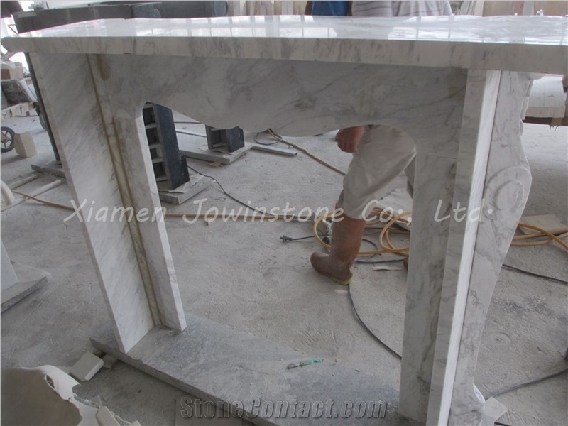 Polished White Marble Fireplace Mantel/Hearth/Design/Surround, Volakas Fireplace, British Style Fireplace.
