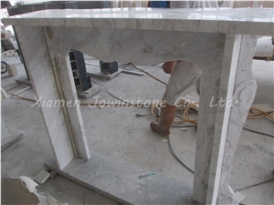 Polished White Marble Fireplace Mantel/Hearth/Design/Surround, Volakas Fireplace, British Style Fireplace.