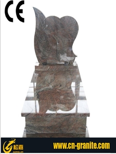 Multicolor Red Granite Tombstone European Style, Engraved Tombstones, Polished Monument & Tombstone Multicolor Red Granite Tombstone European Style, Engraved Tombstones, Polished Monument & Tombstone