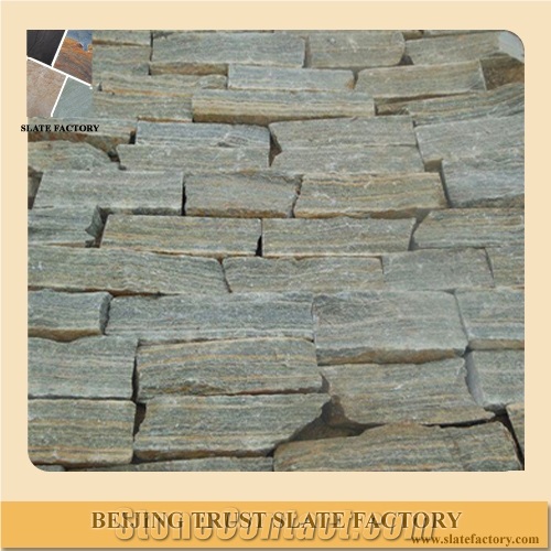 Ostrich Green Quartzite Stacked Ledged Stone Siding,Cultural Stacked Stone Facade,Stack Stone Veneer,Stacked Stone Panels, Stacked Wall Cladding
