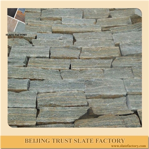 Ostrich Green Quartzite Stacked Ledged Stone Siding,Cultural Stacked Stone Facade,Stack Stone Veneer,Stacked Stone Panels, Stacked Wall Cladding