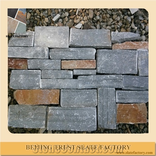 Silver Gray Classic Stacked Stone Siding,Stack Ledged Stone,Stacked Culture Stone Facade,Stack Stone Veneer,Stacked Stone Panels, Stacked Wall Cladding