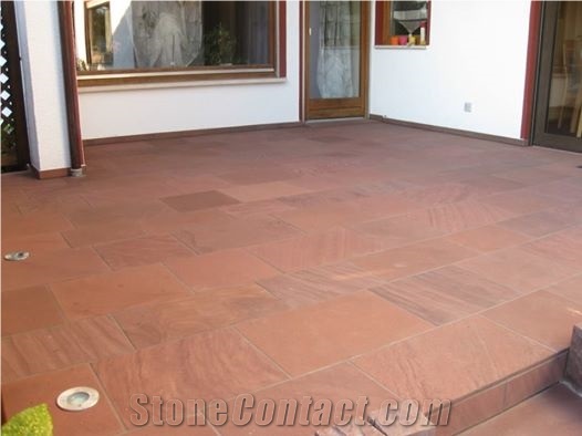 Mandana Red Sandstone Terrace Floors Pavement