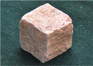 Pink Granite Cube Stone, Pavers, Cobble Stone India