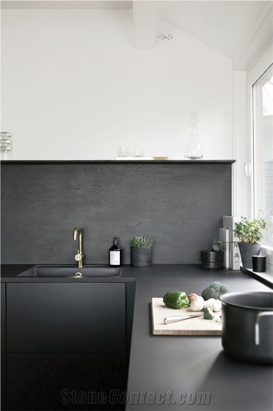 Black Color Quartz Stone Rock Solid Surface with Suede Texture for Countertops and Vanity Tops Scratch Resistant and Stain Resistant