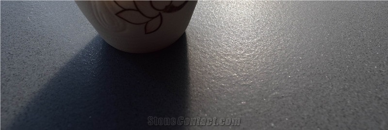 Black Rock Surface Quartz Stone Kitchen Countertop and Bench Top with Eased Edge Profile Resistant to Stains,Heat and Scratches