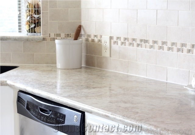 Enviroment-Friendly&Safety Quartz Stone Pre-Fabricated Tops Customized Kitchen Countertop Shapes with Various Edge Profiles
