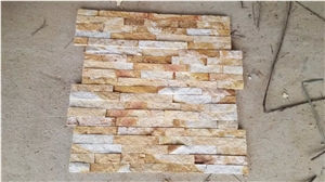 Brown Quartzite Cultured Stone for Wall Cladding, Stacked Stone Veneer, Thin Stone Veneer, Ledge Stone