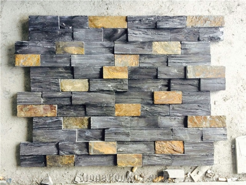 China Black & Rustic Slate Cultured Stone/Slate Culture Stone/Culture Slate/Slate Wall Cladding