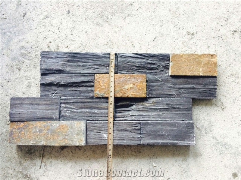 China Black & Rustic Slate Cultured Stone/Slate Culture Stone/Culture Slate/Slate Wall Cladding