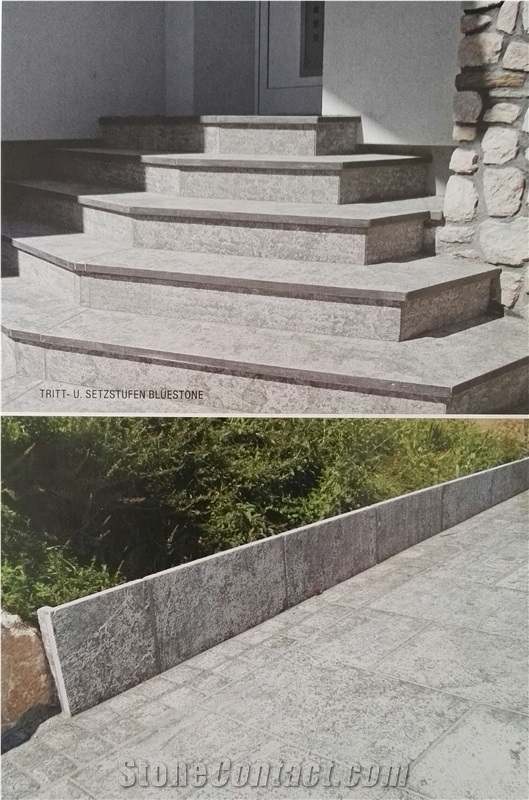 China Blue Stone Steps & Risers, China Blue Stone Satirs & Risers, China Blue Stone Garden Stepping