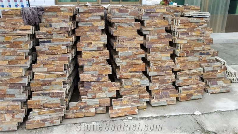 China Brown Slate Cultured Stone/Slate Culture Stone/Culture Slate/Slate Wall Cladding