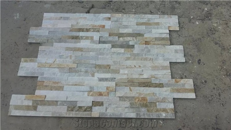 Green Quartzite Cultured Stone for Wall Cladding, Stacked Stone Veneer, Thin Stone Veneer, Ledge Stone
