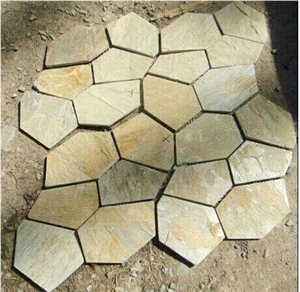 P014 Quartzite Random Crazy Flagstone, Beige Quartzite Flagstone