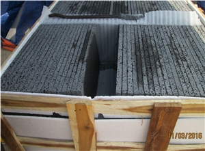 Basaltina Brushed pavers, grey basalt cube stone, floor covering 