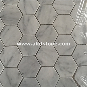 Carrara Marble Hexagon Mosaic Tile