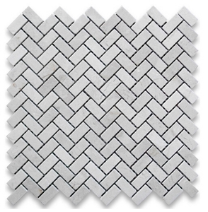 Crema Marfil Marble Herringbone Mosaic Tile