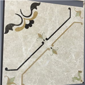 Water-Jet Marble Square Pattern,Marble Floor Medallion