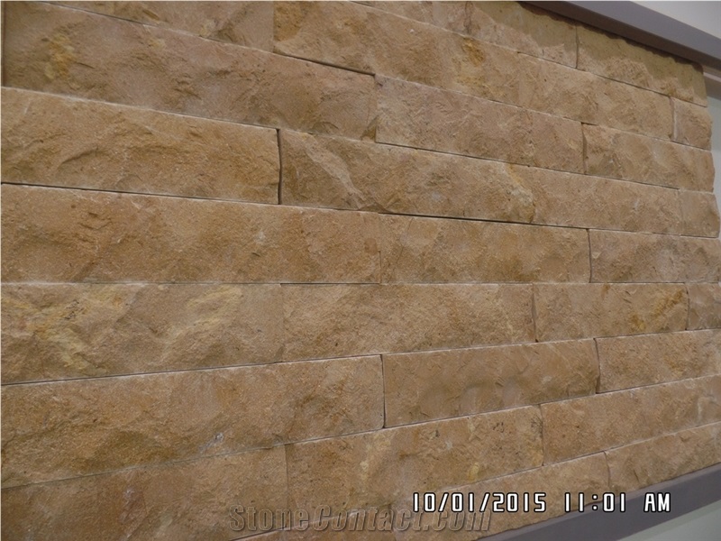 yellow marble Split Face Wall Tiles, Sunny Yellow Marble stacked stone veneer 
