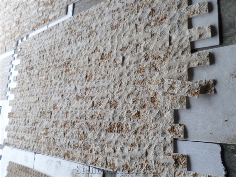 yellow marble Split Face Wall Tiles, Sunny Yellow Marble stacked stone veneer 
