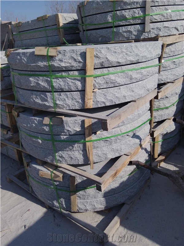 G341 Grey Granite Big Round Deck Stair Riser,Stair Treads,Steps Pavers
