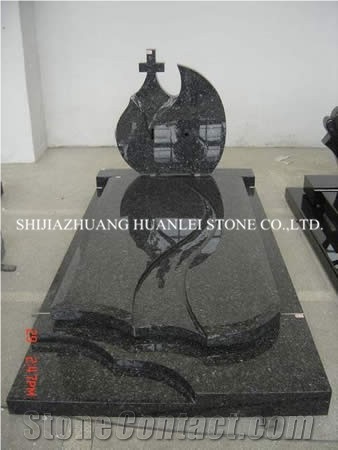 Absolute Black Monument, Hebei Black Granite Tombstone/Cross Tombstones/Cemetery Tombstones /Memorial /Gravestone