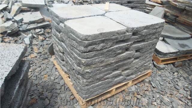 Basalt Landscaping Stones, Lava Garden Step Stone, Grey Basalt Cube Stone & Pavers