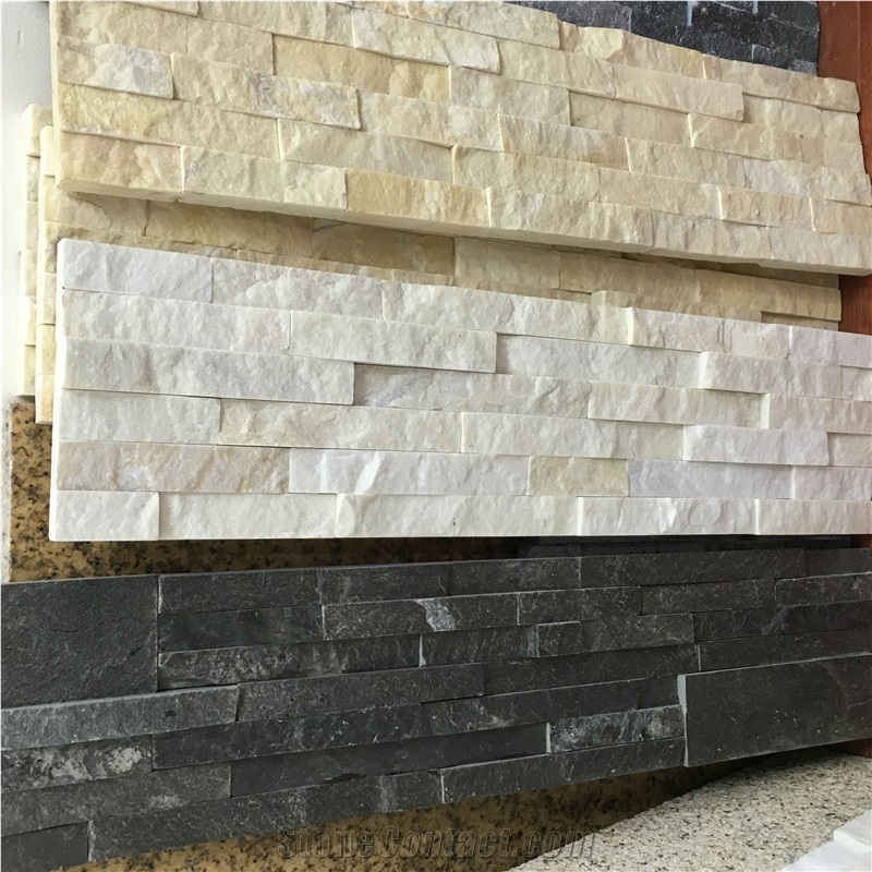 Yellow Marble Mushroomed Wall Cladding Tiles, Wall Cladding