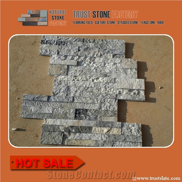 Grey Color Natural Slate Ledgestone, Slate Stone Siding,Cultured Stone Facade,Stacked Stone Veneer,Stone Wall Panels