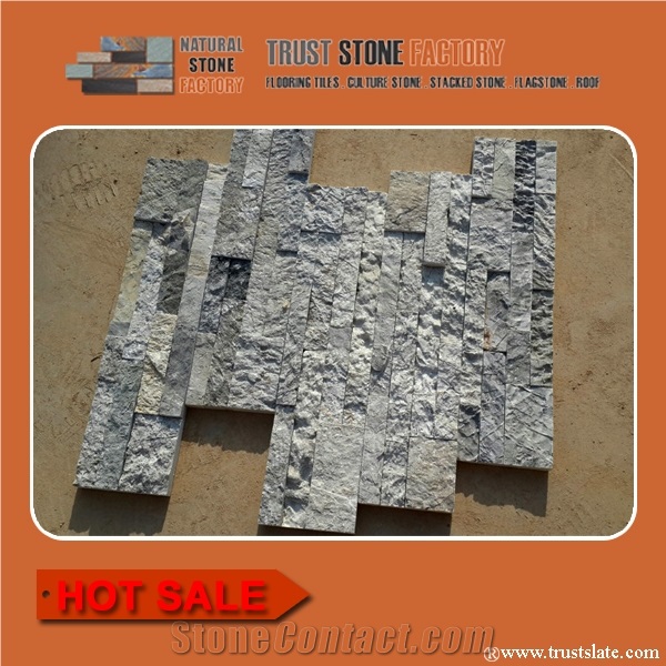 Grey Color Natural Slate Ledgestone, Slate Stone Siding,Cultured Stone Facade,Stacked Stone Veneer,Stone Wall Panels