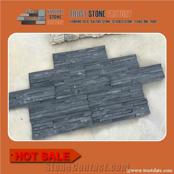 Natural Slate Siding Stone,Ledger Stone Veneer Siding,Cultured Stone Facade,Stack Stone Veneer,Blue Black Stone Panels