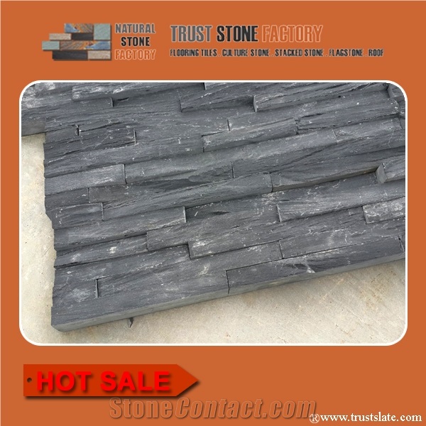 Natural Slate Siding Stone,Ledger Stone Veneer Siding,Cultured Stone Facade,Stack Stone Veneer,Blue Black Stone Panels