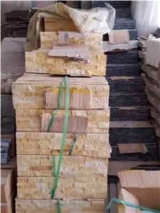 Beige Limestone Cultured Stone Tile Size 40*20*2 and 3 Cm.For Wall Cladding