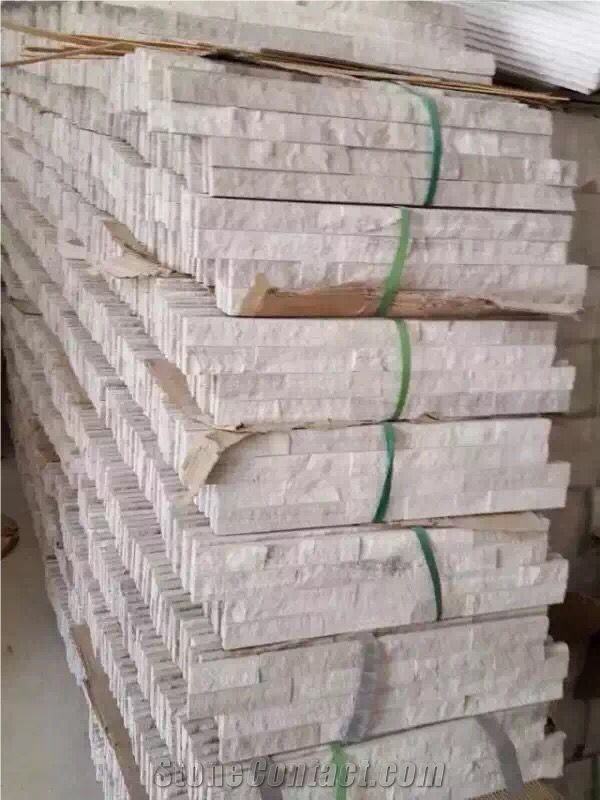 Beige Limestone Cultured Stone Tile Size 40*20*2 and 3 Cm.For Wall Cladding