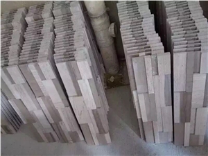 Beige Limestone Cultured Stone Tile Size 40*20*2 and 3 Cm.For Wall Cladding
