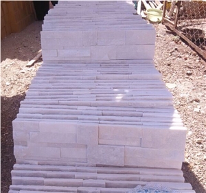 Beige Limestone Cultured Stone Tile Size 40*20*2 and 3 Cm.For Wall Cladding