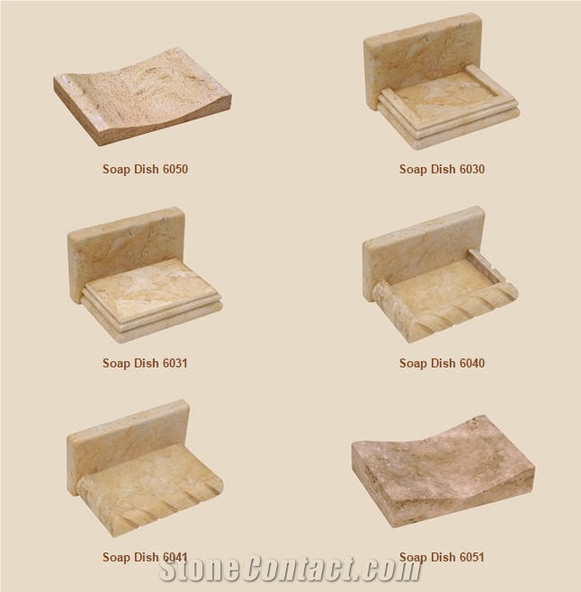 Durango Veracruz Travertine Soap Dishes, Beige Travertine Bath Accessories