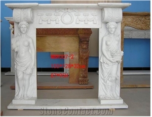 China Oriental White Marble Carrara Marble Fireplace Hearth,Interior Home Furtniture,Fireplace Mantel